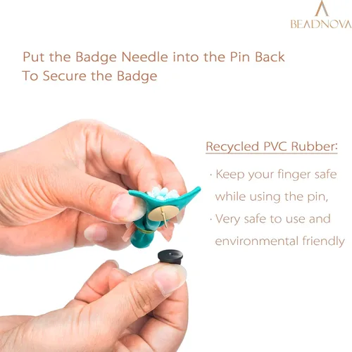 Vista 3 de BEADNOVA Pasador de goma trasero de mariposa para embrague, tapa de repuesto para insignias, pinback de solapa (50 piezas)