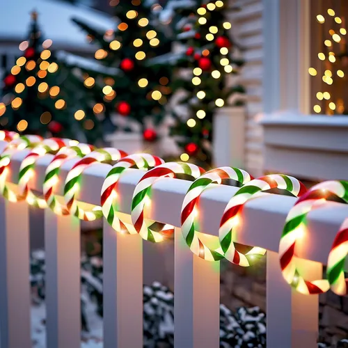 Vigdur Luces de Bastón de Caramelo de Navidad - Luces de Cuerda LED de Bastón de Caramelo de 18 Pies para Exteriores Impermeables Luces Decorativas
