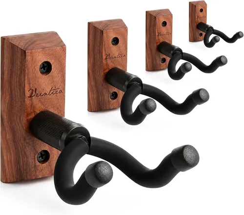 Soporte de pared para guitarra eléctrica acústica y bajo, paquete V4-Negro