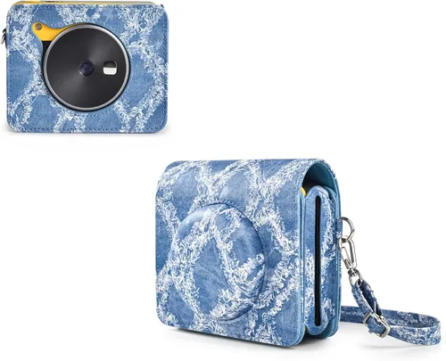 Vista 12 de Rieibi Funda Kodak Mini Shot 3 Retro (Nuevo Modelo), Funda Protectora de Cuero PU para Cámara Kodak Mini Shot 3 Retro C300R 2-en-1 Nuevo