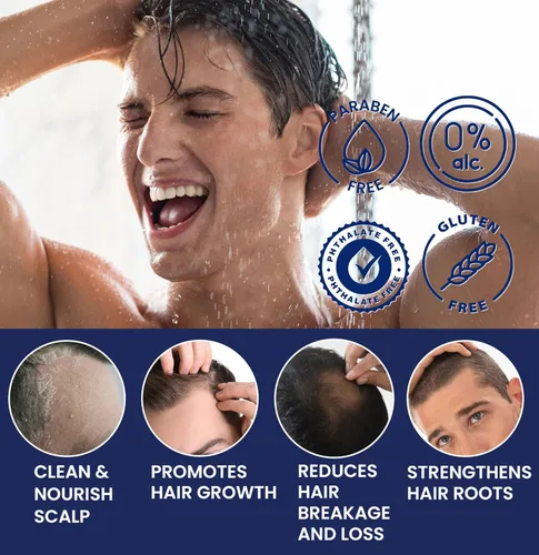 Vista 3 de Uttse Champú de Biotina para el Crecimiento del Cabello para Hombres: Champú Espesante Natural con Aceite de Árbol de Té, Ginseng y Menta