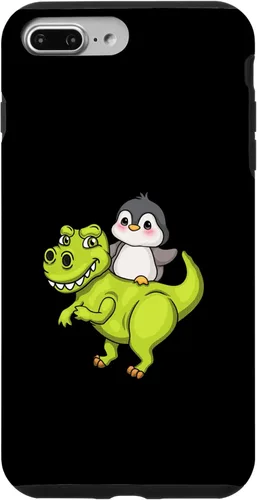 Vista 12 de iPhone 16 Cute Penguin Riding T Rex Funny Dinosaur Cute Animal Lover Case