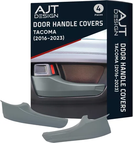 Vista 10 de AJT DESIGN Cubierta de manija de puerta de automóvil compatible con Toyota Tacoma (2016-2023) Moldura interior de plástico ABS, cubierta de manija