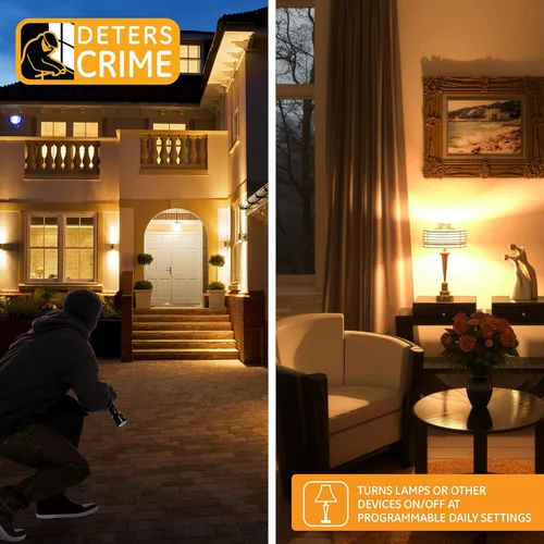 Vista 9 de GE 15138. Temporizador mecánico resistente, para exterior, de 2 tomas, para enchufar, programable a 24 Horas.