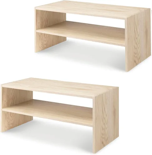 Vista 16 de Whitmor - Estante para zapatos apilable de madera con 2 estantes, nogal, 61 centímetros, paquete de 2