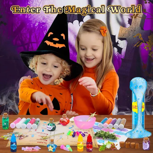 Vista 6 de Kit de Pociones Mágicas de Hadas para Niños, 26 Botellas de Poción Mágica DIY Mezcladas de Brujo, Kit de Manualidades de Pociones Misteriosas