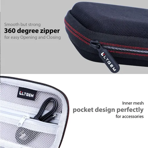 Vista 5 de LTGEM - Funda rígida compatible con impresora fotográfica HP Sprocket de 2 x 3, bolsillo de malla para papel fotográfico Zink, cable USB y más