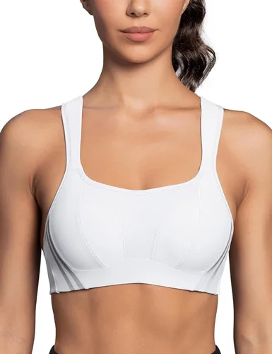 Wingslove Brasier deportivo de alto impacto para mujer, sin varillas, con copas moldeadas reflectantes, brasier deportivo de espalda cruzada de alto