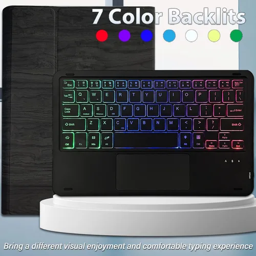 Vista 6 de Funda con teclado táctil retroiluminado para Lenovo Tab P11 Plus 2021 (TB-616F)/Tab P11 2020 de 11 pulgadas (TB-J607F TB-J606X TB-J606F), teclado