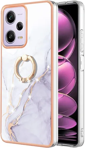 Vista 5 de Funda delgada para Redmi Note 12 Pro 5G, funda para Xiaomi Poco X5 Pro 5G, funda de anillo brillante de moda para niñas, protección de lente