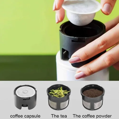 Vista 4 de ZJchao Cafetera portátil, cápsula de café en polvo de doble uso, cápsula de café totalmente automática, máquina de café molido universal, cafetera