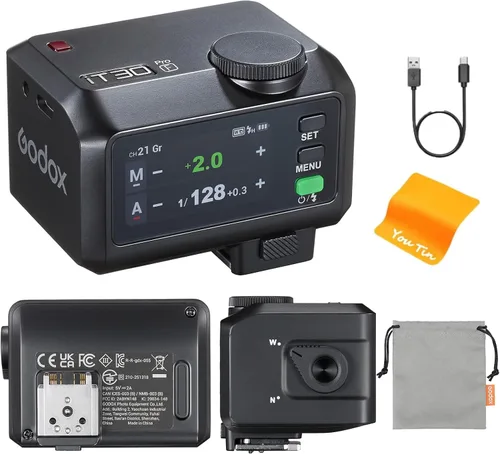 Vista 9 de Godox iFlash iT20 S TTL - Mini cámara flash - Más de 700 flashes, reciclaje de 1.5s, 6 niveles (1/32-1/1 de potencia), batería de litio integrada