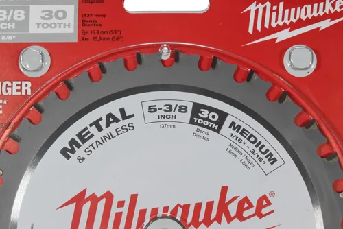 Vista 2 de Milwaukee 48-40-4205 Hoja de sierra circular de 5-3/8 pulgadas x 30 dientes de carburo para corte de metal y acero inoxidable