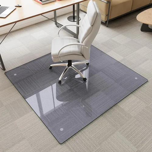 Vista 34 de Alfombrilla de cristal templado gris para silla de 30 x 48
