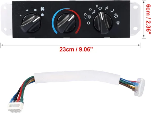 Vista 2 de X AUTOHAUX Calentador HVAC Panel de control de clima con interruptor de motor soplador Unidad de control de aire acondicionado para Jeep Wrangler TJ