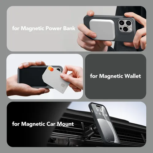 Vista 381 de GONEZ Funda magnética para iPhone 14, compatible con Magsafe, con protector de pantalla + protector de cámara, forro de microfibra antiarañazos