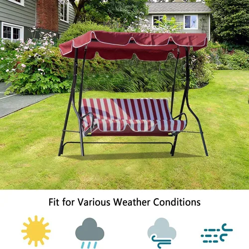 Vista 2 de Toldo de columpio para porche, cubierta superior impermeable de repuesto, cubierta superior para columpio de jardín de 3 plazas, para exteriores