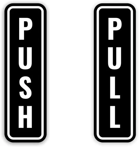 2 calcomanías para puertas de 5 x 1.5 pulgadas, aluminio, autoadhesivas, 2 unidades Negro blanco