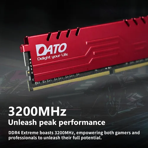 Vista 2 de DATO 16GB RAM (8GBx2), DDR4 3200MHz con disipador de calor, PC4-25600 CL16 1.35V 288-Pin Non-ECC UDIMM, módulo de memoria de escritorio para gaming