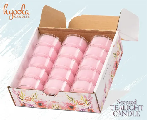 Vista 7 de HYOOLA Velas perfumadas de candelita – Taza transparente – Velas aromáticas Magnolia – 6 horas de tiempo de combustión – Paquete de 15 – Fabricado