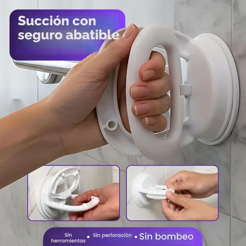 Vista 5 de Safe-er-Grip Traveler - Barra de ayuda de equilibrio con ventosa para baño
