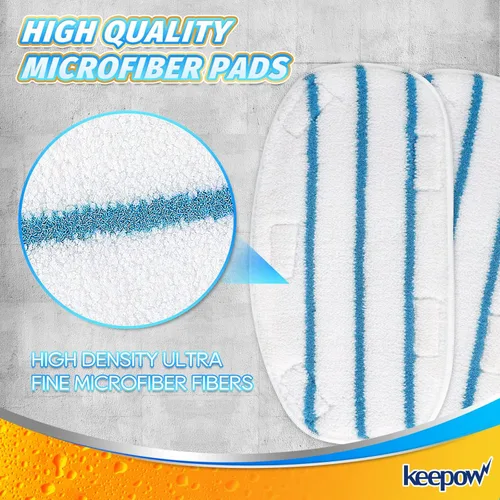 Vista 3 de KEEPOW Almohadillas de trapeador de vapor compatibles con PurSteam Steam Mop Cleaner 10 en 1/ThermaPro 211, almohadillas de repuesto de microfibra