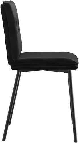 Vista 6 de Modern Black Velvet Dining Chair Set of 4, Compact Rectangular Design for Small Spaces, Sturdy Metal Frame and Plush Seating for Dining Room Kitchen