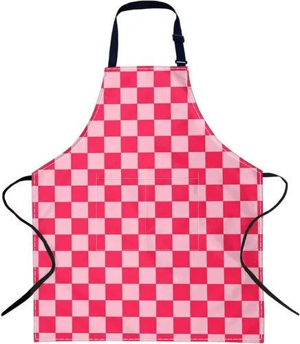 Vista 16 de Checkered Adjustable Neck Bib Apron with Pocket for Men Women, Waterproof Aprons Gifts for Kitchen Painting Gardening