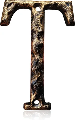 Vista 22 de Números y letras de casa de 5.5 pulgadas, número de dirección de casa de metal de hierro fundido altamente visible para buzón de oficina de calle