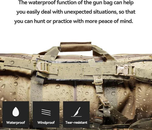 Vista 6 de Jaegvida Funda táctica para rifle al aire libre, funda para rifle suave, bolsa de transporte de escopeta para caza