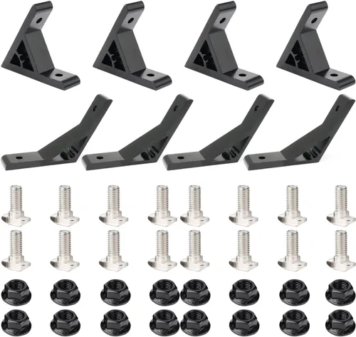 Vista 28 de 20 juegos de extrusión de aluminio 2020 con ranura en T, soporte de esquina de la serie 20, hardware extruido, conector de ángulo recto de 90 grados