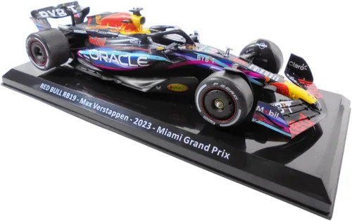 - Fórmula 1 compatible con Red Bull RB19#1 Max Verstappen World Champion Miami GP 2023-1/24 Scale Model Car OR100