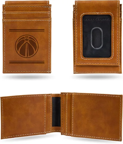 Vista 8 de Rico Industries Billeteras grabadas láser de los Washington Wizards de la NBA, Negro -, Classic
