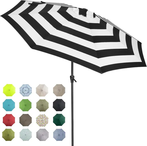 Vista 35 de Tempera Patio Market Outdoor Table Umbrella with Auto Tilt and Crank, Large Sun Umbrella with Sturdy Pole & Fade Resistant Canopy, Easy to Set