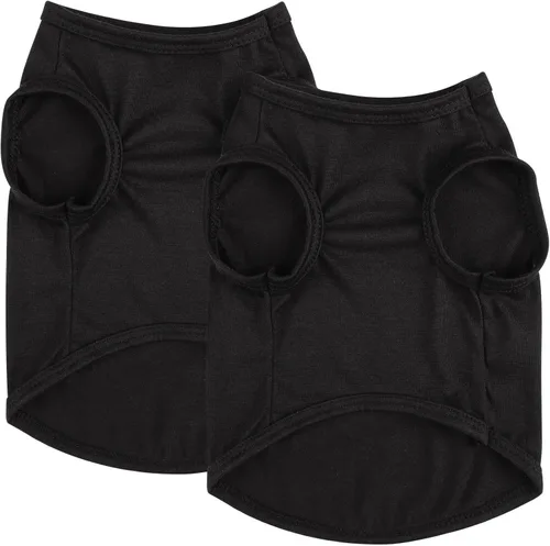 Vista 7 de Paquete de 2 camisetas sin mangas para perros pequeños, camiseta sin mangas para perros pequeños, camiseta sin mangas transpirable con texto