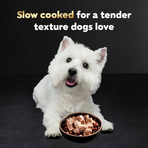 Vista 3 de Cesar - Paquete variado de comida húmeda para perros en trocitos en salsa, pan con salsa clásico con sabor a churrasco y pollo a la parrilla, 3.5