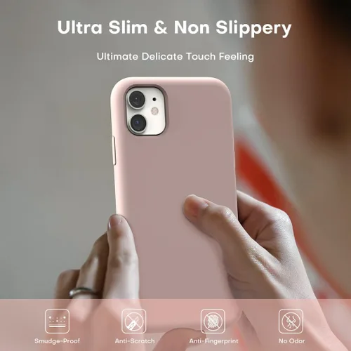 Vista 6 de TOCOL - Funda 5 en 1 para iPhone 11, con 2 protectores de pantalla + 2 protectores de lente de cámara, funda delgada de silicona líquida a prueba