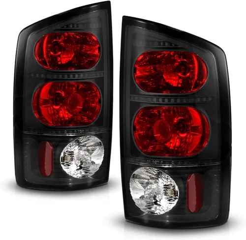 Vista 2 de AmeriLite Par de luces traseras de repuesto para Dodge Ram 1500 2002-2006 03-06 Ram 2500 3500 Pickup estilo europeo negro transparente - lado