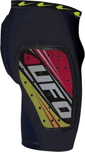 Vista 7 de UFO Plast Made in Italy - Pantalones cortos acolchados de plástico para snowboard, esquí, patinaje Negro con rojo Modelo: Sk09125