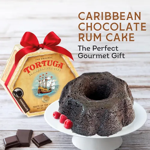TORTUGA Pastel de ron de chocolate caribeño – 16 oz – Caja de 20 – El regalo gourmet premium perfecto para rellenos de calcetines, cestas de regalo