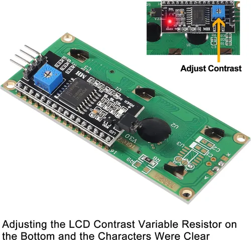Vista 4 de 4 unids LCD1602 1602 módulo LCD pantalla azul 16x2 carácter pantalla LCD con IIC I2C interfaz serie adaptador módulo