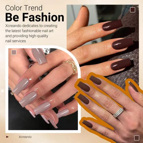 Vista 104 de Uñas postizas a presión negras de longitud media y forma cuadrada, Xcreando uñas postizas acrílicas estilo ataúd de longitud media, uñas adhesivas