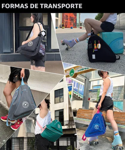 Vista 2 de HEXIFUL Bolsa para Patines de Hielo, En Línea, Roller y Quad - Para Niños y Adultos