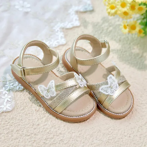 Vista 4 de Otter MOMO - Sandalias de verano para niñas con puntera abierta, sandalias planas de princesa con suela cómoda