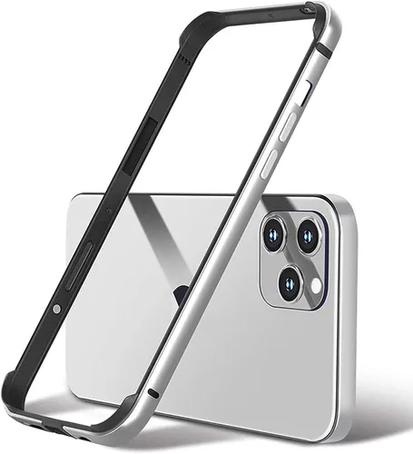 Vista 18 de Funda rígida delgada con marco de aluminio para iPhone 13 Pro, armadura de marco de metal con protección interior suave, protección de borde elevado