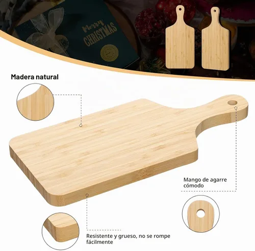 Vista 4 de Lounsweer Tabla de cortar gruesa de 6 piezas, tablero de madera a granel para cortar servir embutidos material para grabado láser, día de la madre