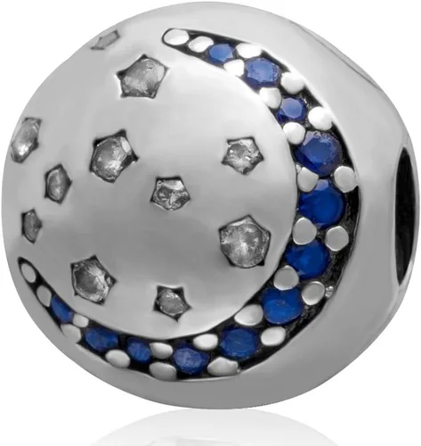 Clip tapón encanto plata de ley 925 encanto espaciador encanto luna y estrella encanto para pulsera Pandora