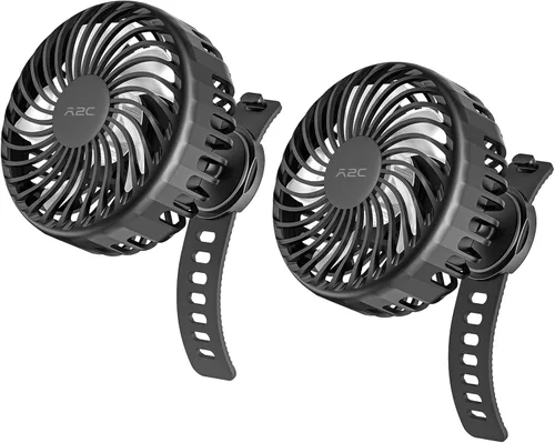 Vista 9 de A2C Ventilador de gimnasio recargable para bicicleta Peloton y bicicleta estática - Ventilador portátil de 4000 mAh con correa ajustable, 3