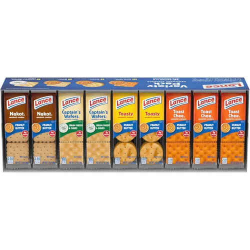 Vista 34 de Lance - Galletas saladas tipo sándwich, Captain's Wafers, paquete variado, 10 paquetes individuales, 6 sándwiches en cada uno