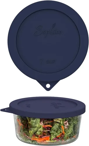Vista 12 de Sophico - Tapas redondas de silicona de repuesto para almacenamiento para Anchor Hocking y Pyrex 7402-PC, tapas para cuencos de vidrio de 6/7 tazas